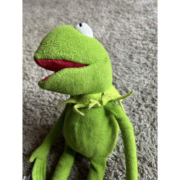 Vtg DISNEY STORE Authentic Stamped Muppets Kermit the Frog Plush 19” Green B24 - Picture 2 of 7